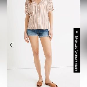 Madewell Maternity Denim Over-the-Belly Shorts in Burke Wash